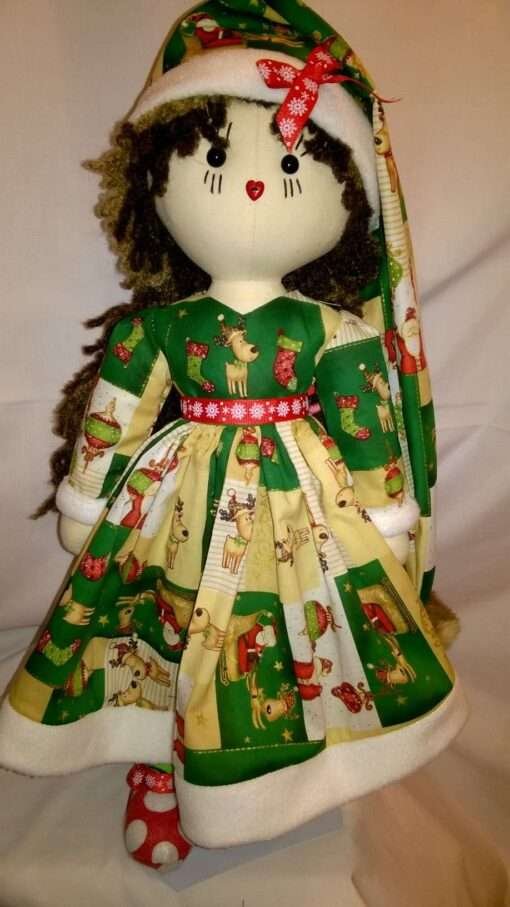 Holly Christmas Rag Doll by Love Ellybelly