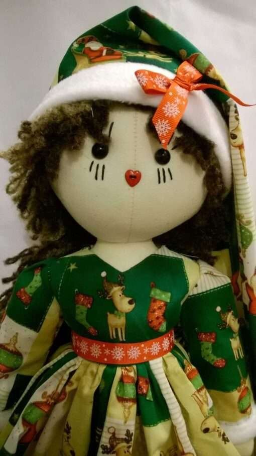 Holly Christmas Rag Doll by Love Ellybelly