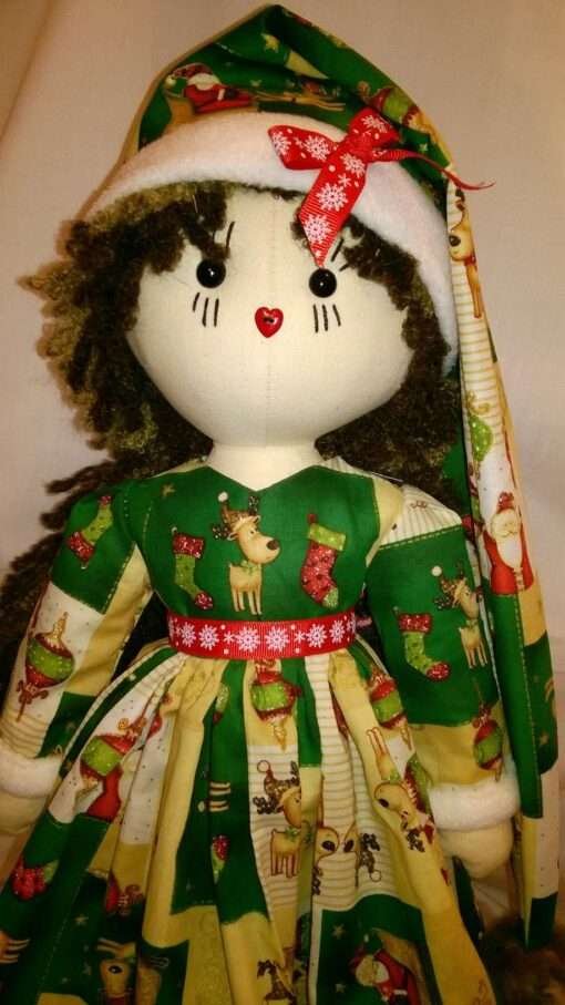 Holly Christmas Rag Doll by Love Ellybelly