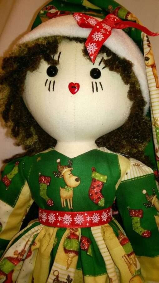 Holly Christmas Rag Doll by Love Ellybelly